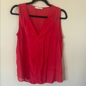 Mango Bold Red Sleeveless Blouse